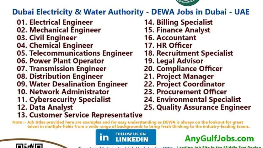 Dubai Electricity & Water Authority – DEWA Jobs | Careers - Dubai - UAE