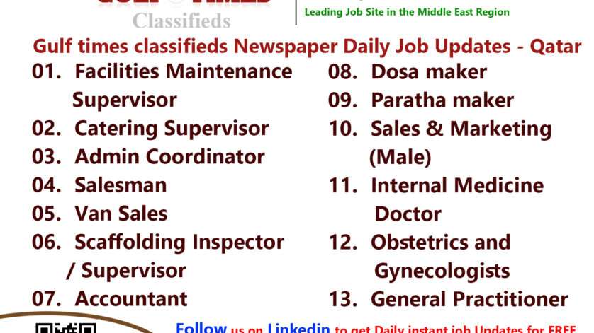 Gulf times classifieds Job Vacancies Qatar - 26 June 2023