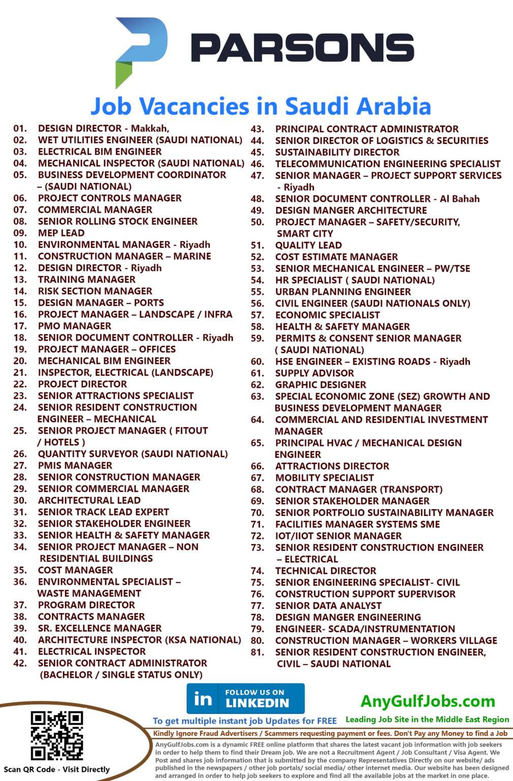 PARSONS Jobs Careers Saudi Arabia 2024