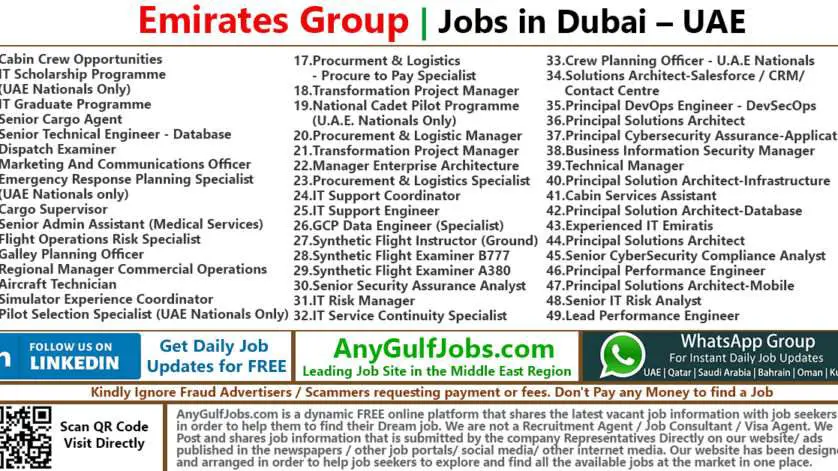 Emirates Group Jobs | Careers - Dubai – UAE