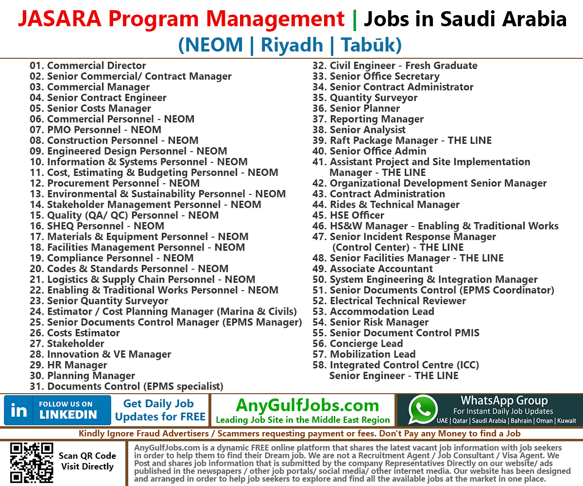 JASARA Program Management Company Jobs | Careers - Saudi Arabia