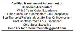 15 Gulf Times Classified Jobs - 09 July 2023