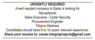 5 15 Gulf Times Classified Jobs - 30 July 2023