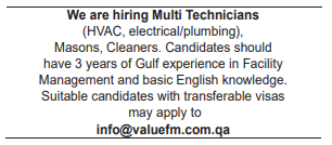 8 4 Gulf Times Classified Jobs - 12 July 2023