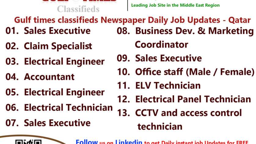 Gulf times classifieds Job Vacancies Qatar - 19 July 2023