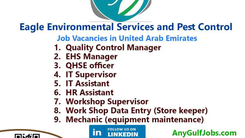 List of Eagle Environmental Services and Pest Control Jobs - United Arab Emirates