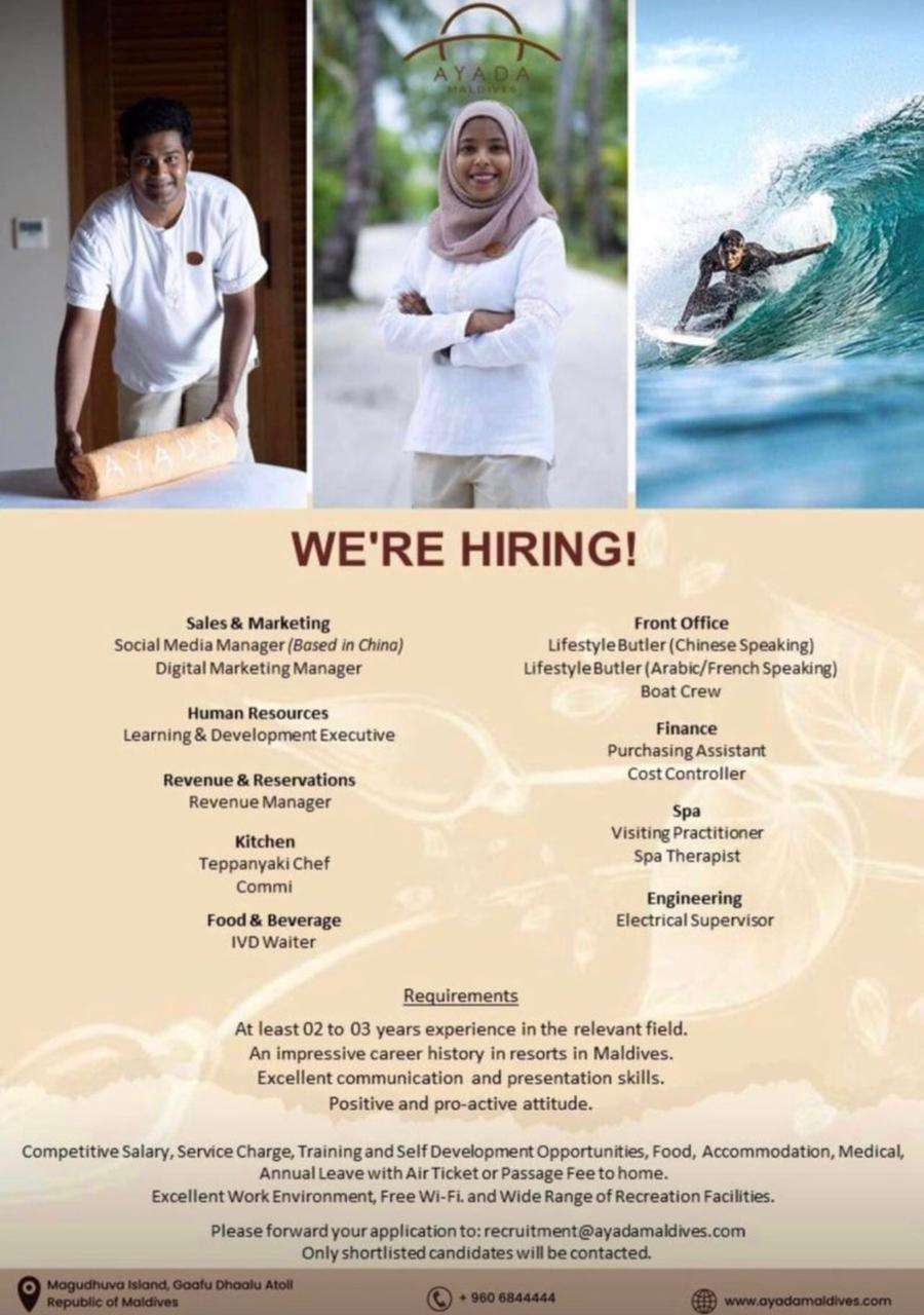 List of AYADA Jobs in Maldives