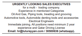 3 10 Gulf Times Classified Jobs - 18 September 2023