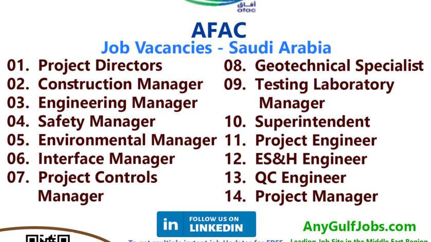 List of AFAC Jobs - Saudi Arabia