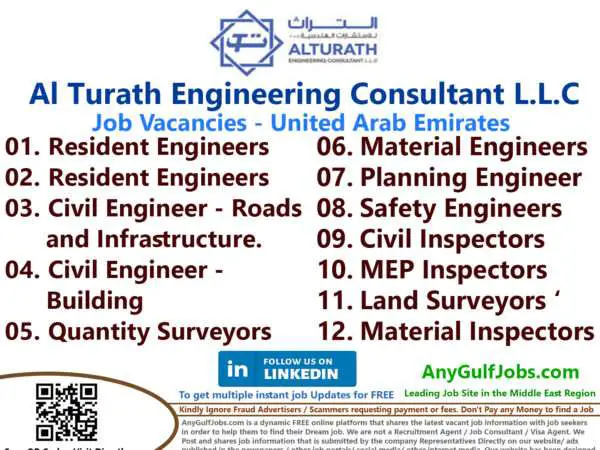 List of Al Turath Engineering Consultant L.L.C Jobs - United Arab Emirates