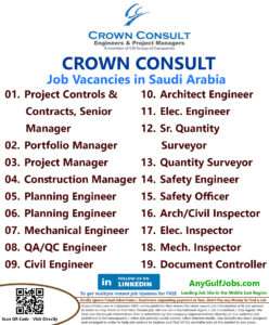 List of Crown Consult Jobs - Saudi Arabia