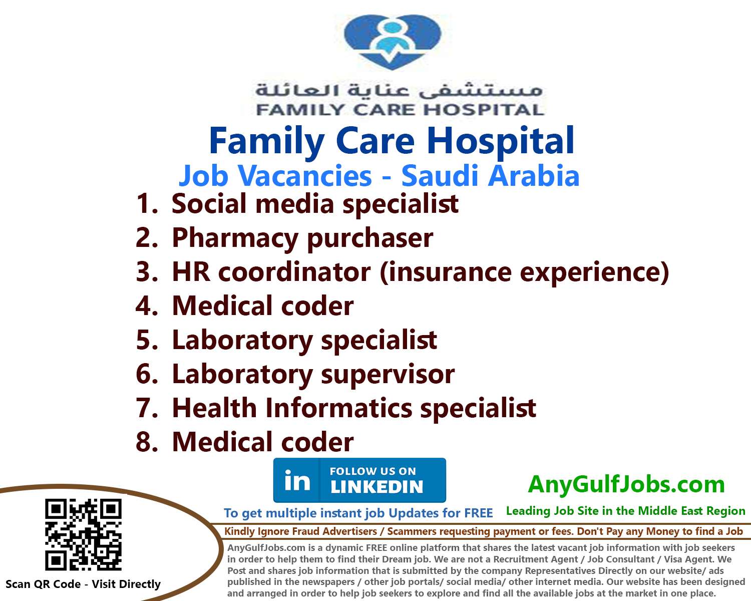 List of Family Care Hospital Jobs - Saudi Arabia