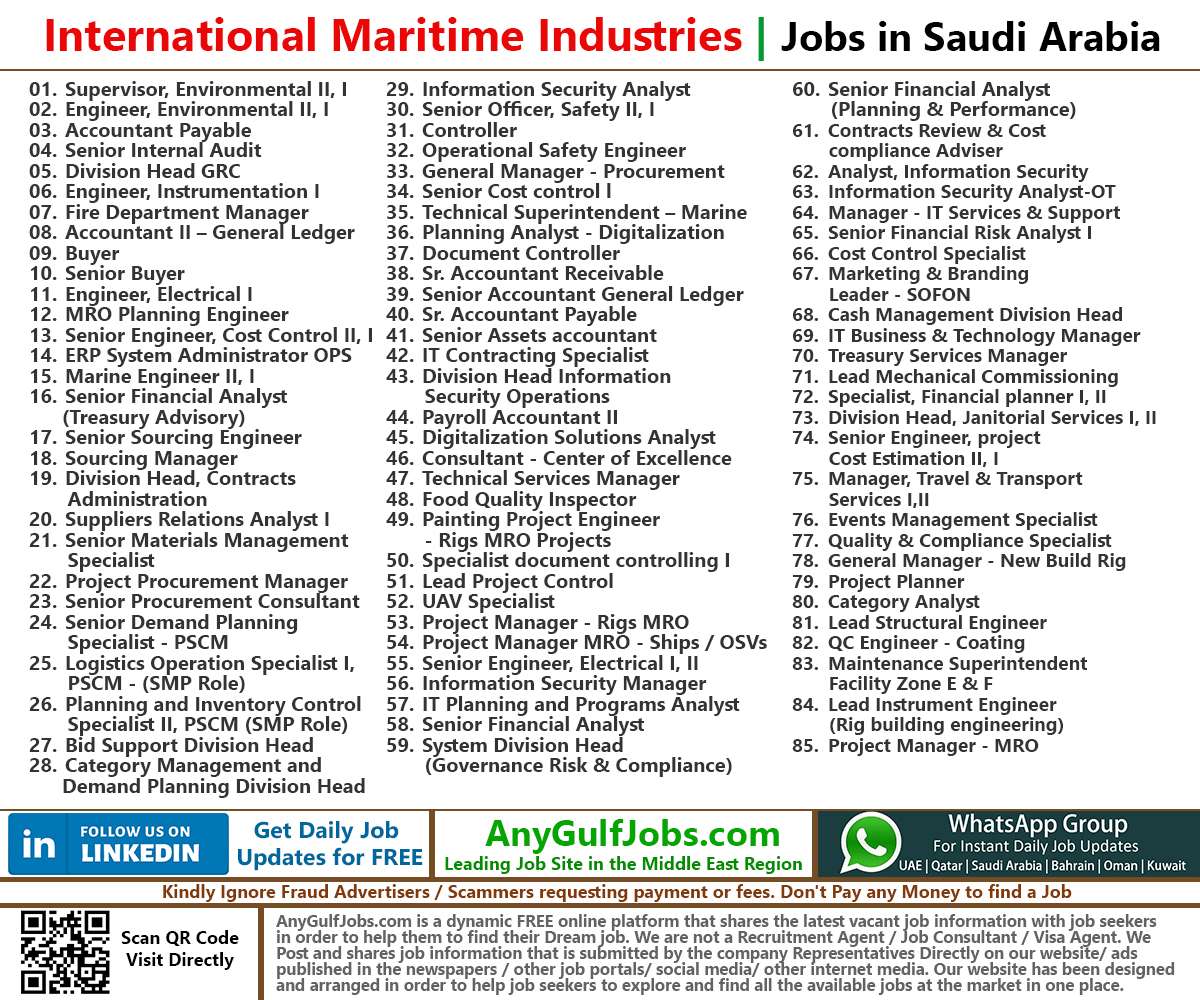 International Maritime Industries Jobs | Careers - Saudi Arabia