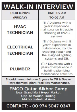 1 20 Gulf Times Classified Jobs - 29 November 2023