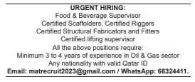 3 12 Gulf Times Classified Jobs - 19 November 2023