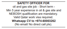 4 16 Gulf Times Classified Jobs - 26 November 2023