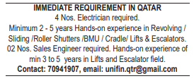 6 5 Gulf Times Classified Jobs - 12 November 2023