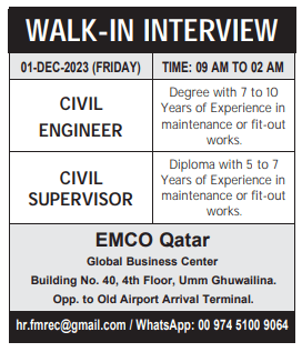 9 13 Gulf Times Classified Jobs - 29 November 2023
