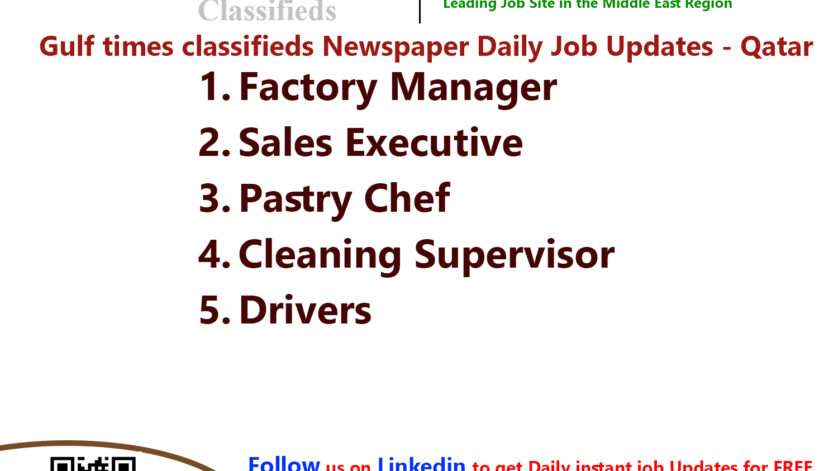 Gulf times classifieds Job Vacancies Qatar - 02 November 2023