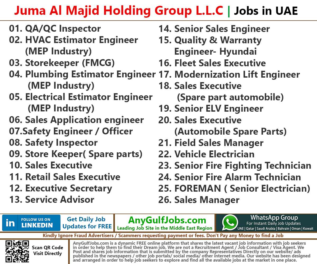 Juma Al Majid Holding Group L.L.C Jobs | Careers - United Arab Emirates