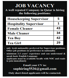 8 11 Gulf Times Classified Jobs - 19 December 2023
