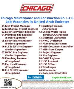List of Chicago Maintenance and Construction Co. L.L.C Jobs - United Arab Emirates