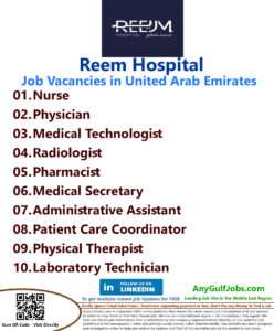 List of Reem Hospital Jobs - United Arab Emirates