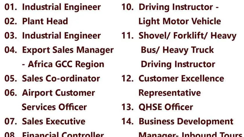 List of SHARAF GROUP Jobs - United Arab Emirates