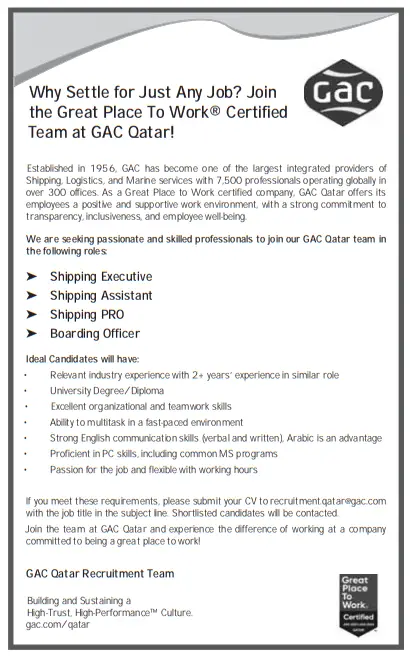 1 17 e1706083920531 Gulf Times Classified Jobs - 24 January 2024