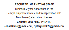 3 8 Gulf Times Classified Jobs - 11 January 2024