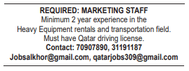 5 8 Gulf Times Classified Jobs - 15 January 2024