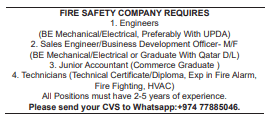 5 Gulf Times Classified Jobs - 03 January 2024