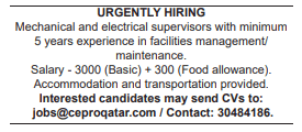 9 7 Gulf Times Classified Jobs - 18 January 2024