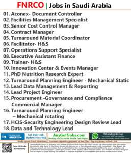 FNRCO Jobs | Careers - Saudi Arabia