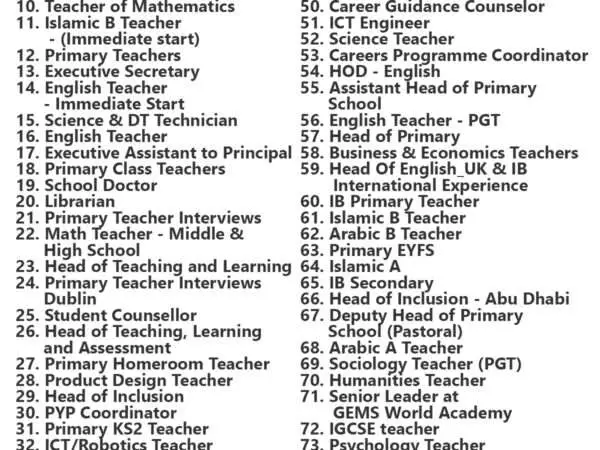 GEMS Education Jobs | Careers - Dubai - UAE