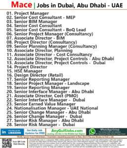 Mace Jobs | Careers - United Arab Emirates