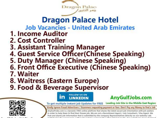 Dragon Palace Hotel Dragon Palace Hotel Jobs | Careers - United Arab Emirates
