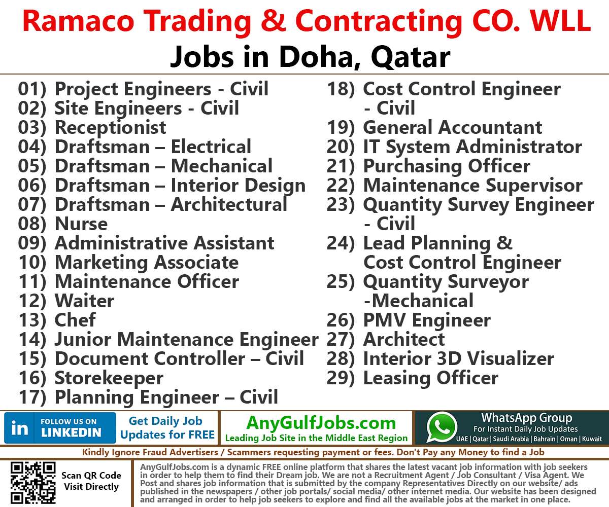 Ramaco Trading & Contracting Co. WLL Jobs | Careers - Doha, Qatar