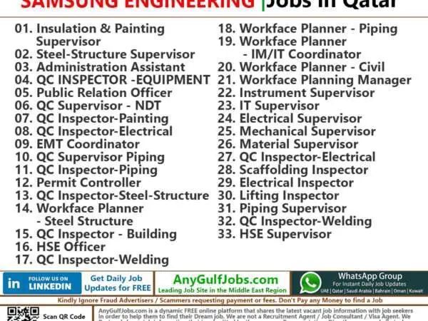 SAMSUNG ENGINEERING Jobs | Careers - Qatar
