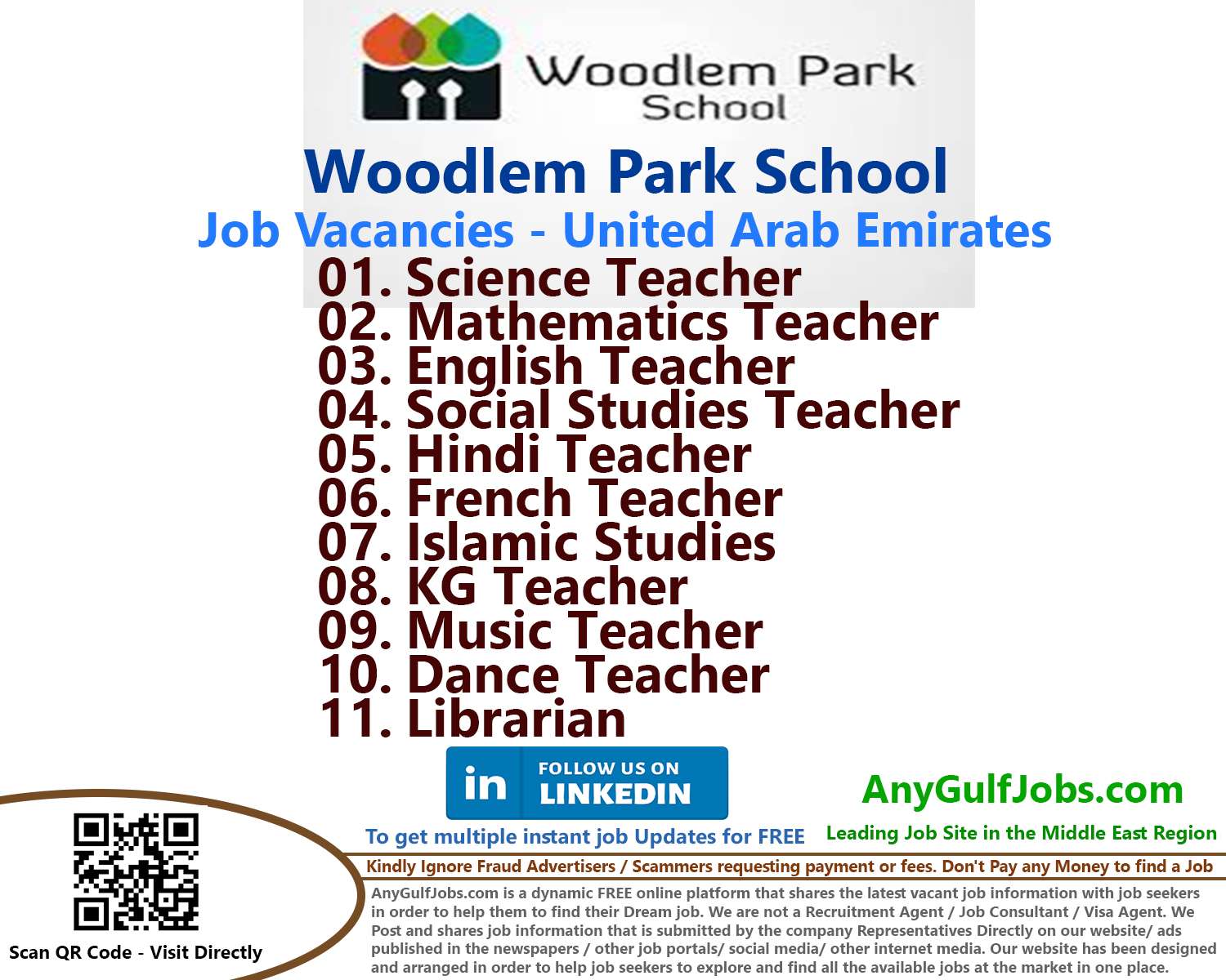 List of Woodlem Park School Jobs - United Arab Emirates