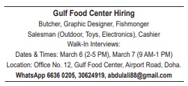 7 1 Gulf Times Classified Jobs - 04 March 2024