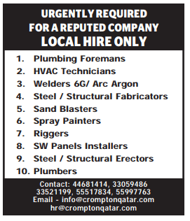 9 2 Gulf Times Classified Jobs - 10 March 2024