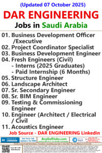 DAR ENGINEERING Jobs | Careers - Saudi Arabia