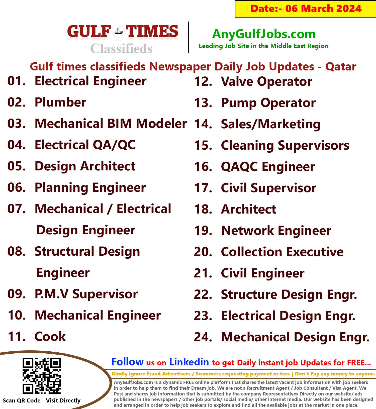 Gulf Times Classifieds Job Vacancies Qatar - 06 March 2024