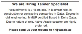 18 Gulf Times Classified Jobs - 21 April 2024