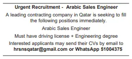 3 16 Gulf Times Classified Jobs - 28 April 2024
