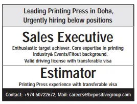 4 14 Gulf Times Classified Jobs - 24 April 2024