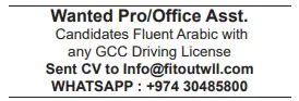 10 Gulf Times Classified Jobs - 01 May 2024