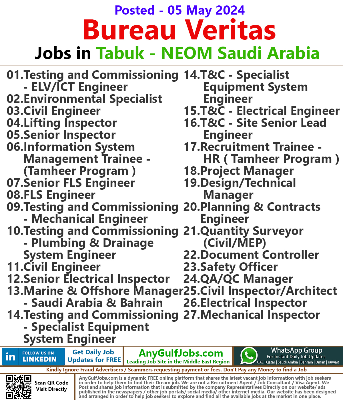 Bureau Veritas Jobs | Careers - Saudi Arabia (Tabuk - NEOM, Saudi Arabia)