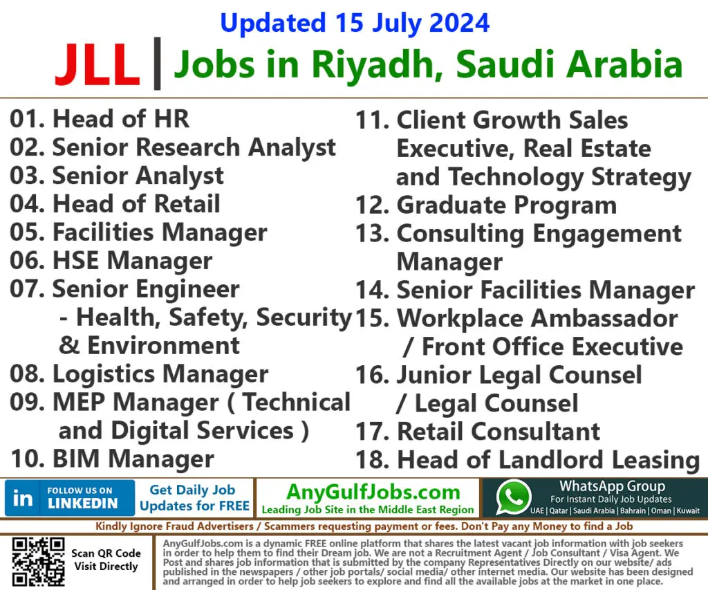 JLL Jobs Careers Saudi Arabia 2024